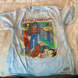 Light blue tie dyed graphic t shirt